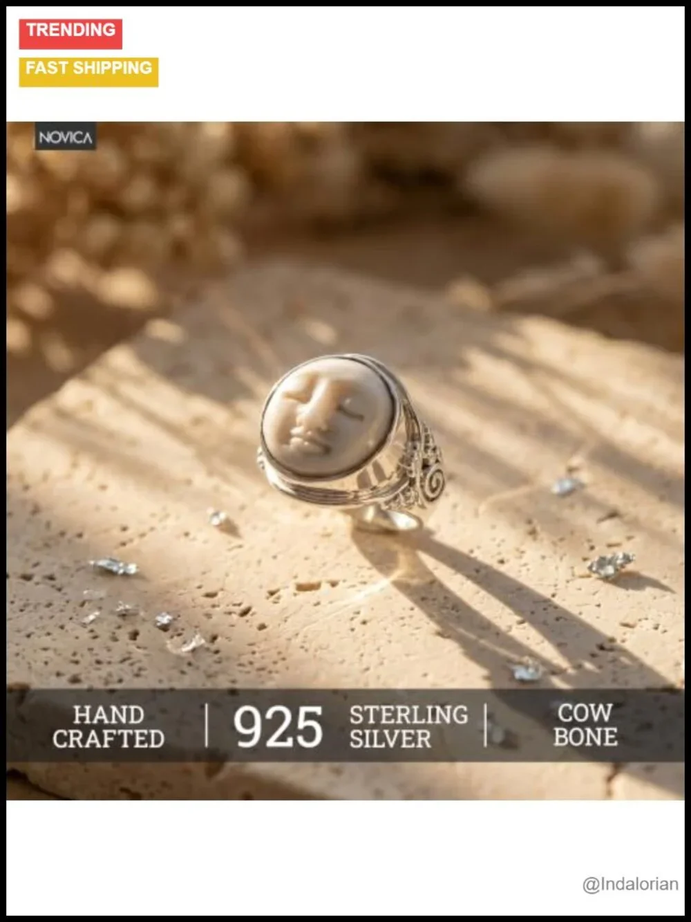 Handcrafted Sterling Silver Signet Ring Artisan Moon Face Cocktail